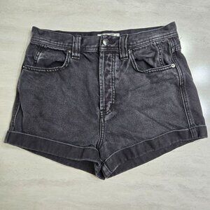 We The‎ Free Denim Cuffed Shorts 27 Black High Waisted 100% Cotton Classic